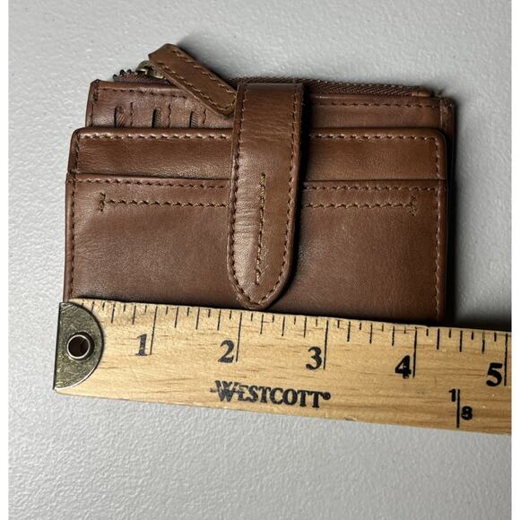 Kane M Leather Bi Fold Wallet Brown Snap Close - Picture 6 of 9